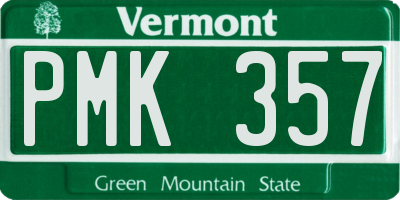 VT license plate PMK357