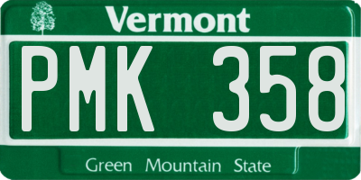 VT license plate PMK358