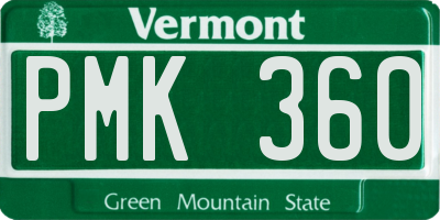 VT license plate PMK360