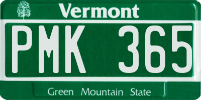 VT license plate PMK365