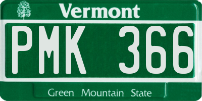 VT license plate PMK366