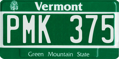 VT license plate PMK375