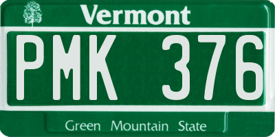 VT license plate PMK376
