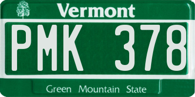 VT license plate PMK378