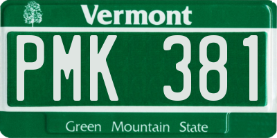 VT license plate PMK381