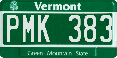 VT license plate PMK383