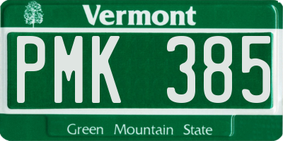VT license plate PMK385
