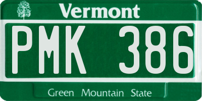 VT license plate PMK386