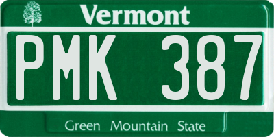 VT license plate PMK387