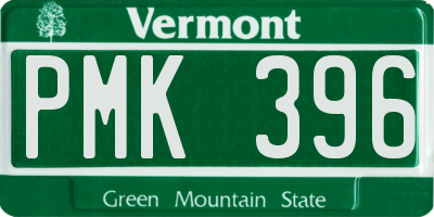 VT license plate PMK396