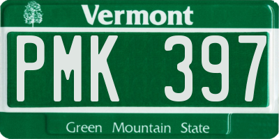 VT license plate PMK397