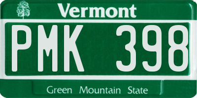 VT license plate PMK398