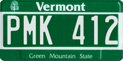 VT license plate PMK412