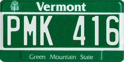 VT license plate PMK416