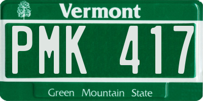 VT license plate PMK417