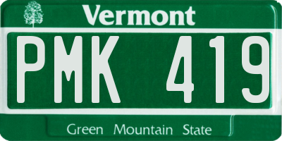 VT license plate PMK419