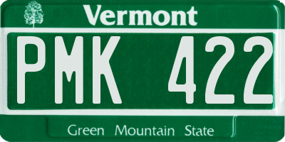 VT license plate PMK422