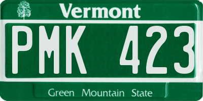 VT license plate PMK423