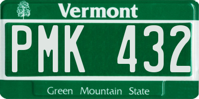 VT license plate PMK432