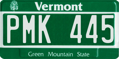 VT license plate PMK445