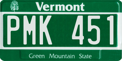 VT license plate PMK451