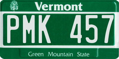 VT license plate PMK457