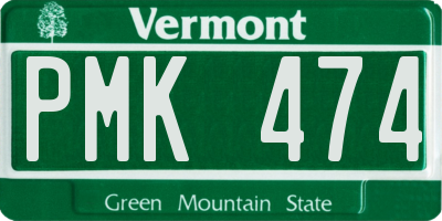 VT license plate PMK474