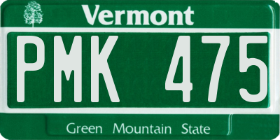 VT license plate PMK475
