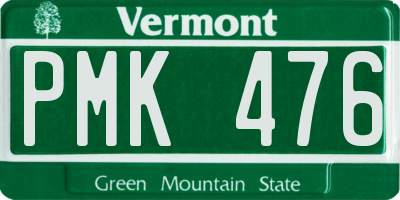 VT license plate PMK476