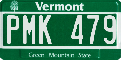 VT license plate PMK479