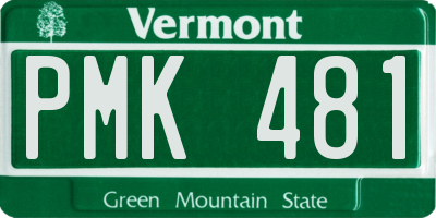 VT license plate PMK481