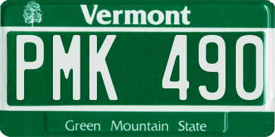 VT license plate PMK490