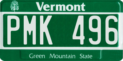VT license plate PMK496