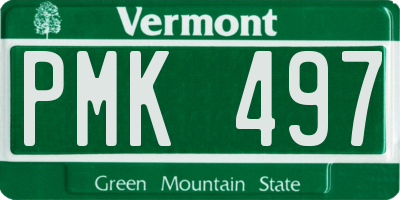 VT license plate PMK497
