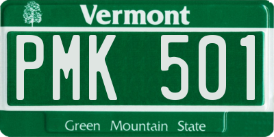 VT license plate PMK501