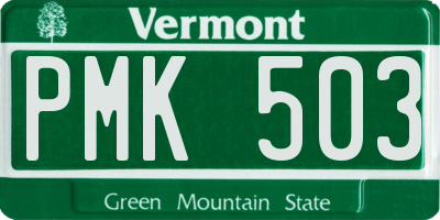 VT license plate PMK503