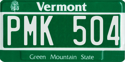 VT license plate PMK504