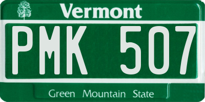 VT license plate PMK507