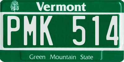 VT license plate PMK514