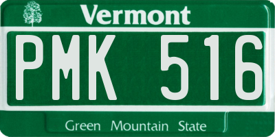 VT license plate PMK516