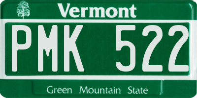 VT license plate PMK522