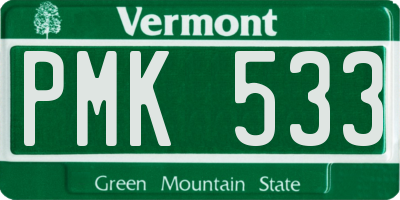 VT license plate PMK533