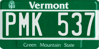 VT license plate PMK537