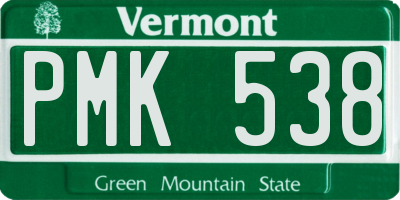 VT license plate PMK538