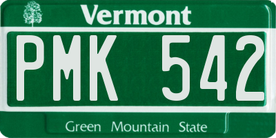 VT license plate PMK542