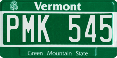 VT license plate PMK545