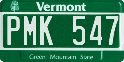 VT license plate PMK547