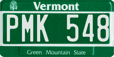 VT license plate PMK548