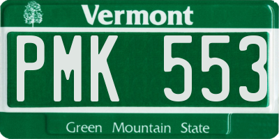 VT license plate PMK553