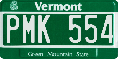 VT license plate PMK554